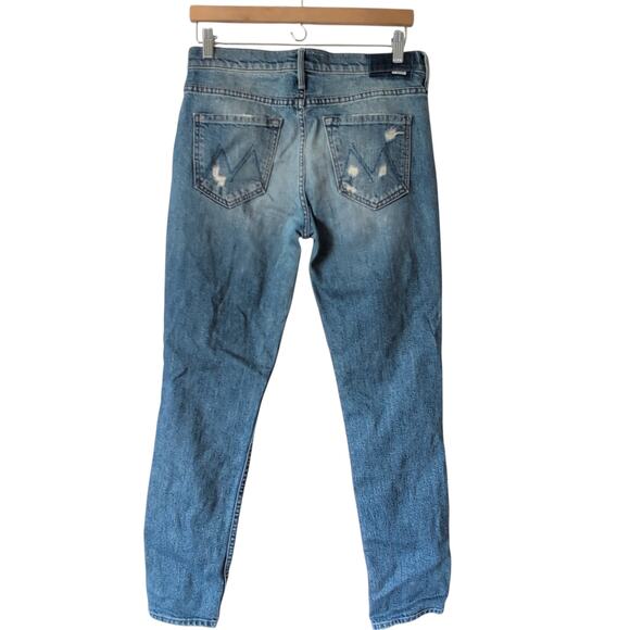 MOTHER Denim The Flirt Jeans High Rise Size 27 Cold Feet Fray Distressed Taper - Picture 2 of 11
